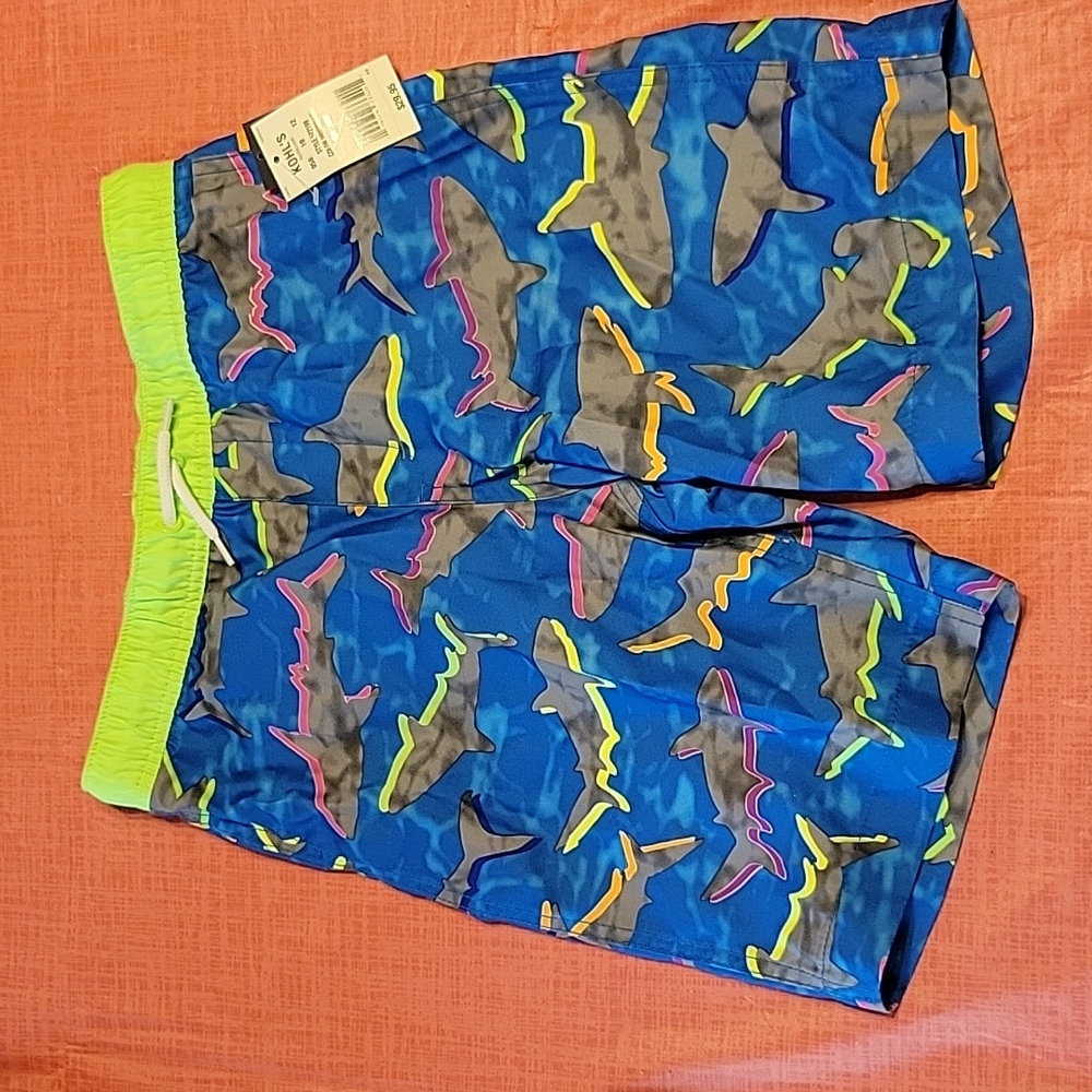 Lands end boys swim trunks L 10/12